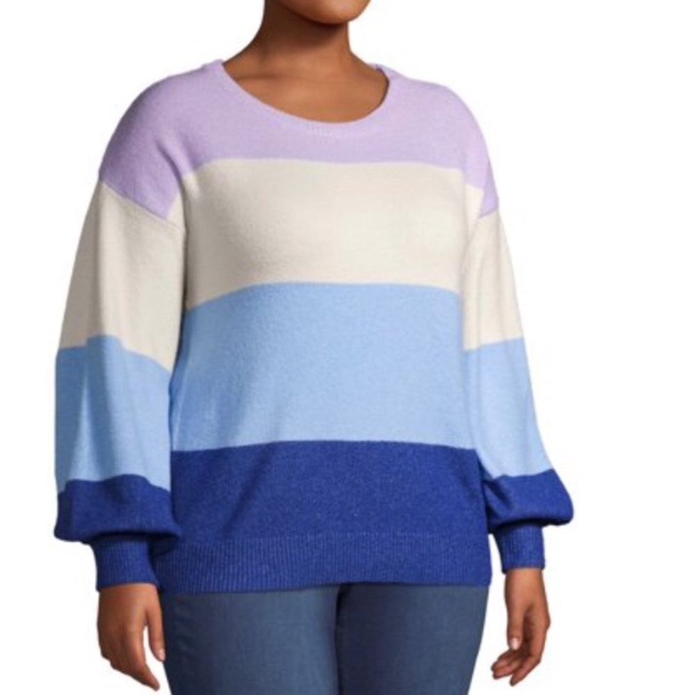 PLUS SIZE BALLOON SLEEVE SWEATER